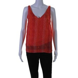 Soi Paris Womens Sleeveless Scoop Neck Tank Top Silk Pink Size 34